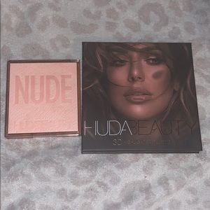 Huda Beauty eyeshadow and highlighter
